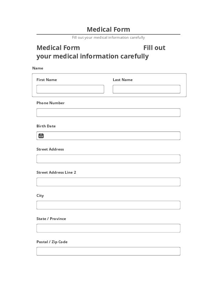Arrange Medical Form in Salesforce