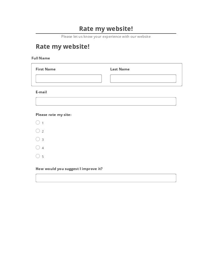 Arrange Rate my website! in Salesforce