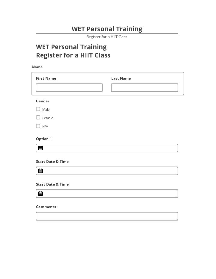Manage WET Personal Training in Microsoft Dynamics