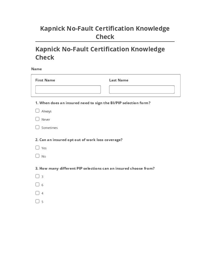 Archive Kapnick No-Fault Certification Knowledge Check to Microsoft Dynamics