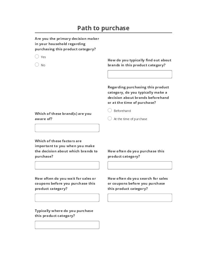 Arrange Path to purchase survey in Netsuite