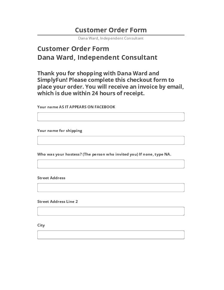 Export Customer Order Form