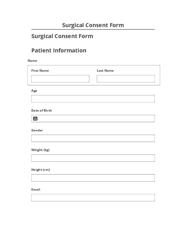 Arrange Surgical Consent Form in Salesforce