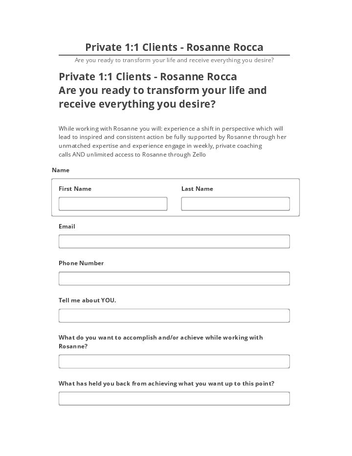 Arrange Private 1:1 Clients - Rosanne Rocca in Salesforce