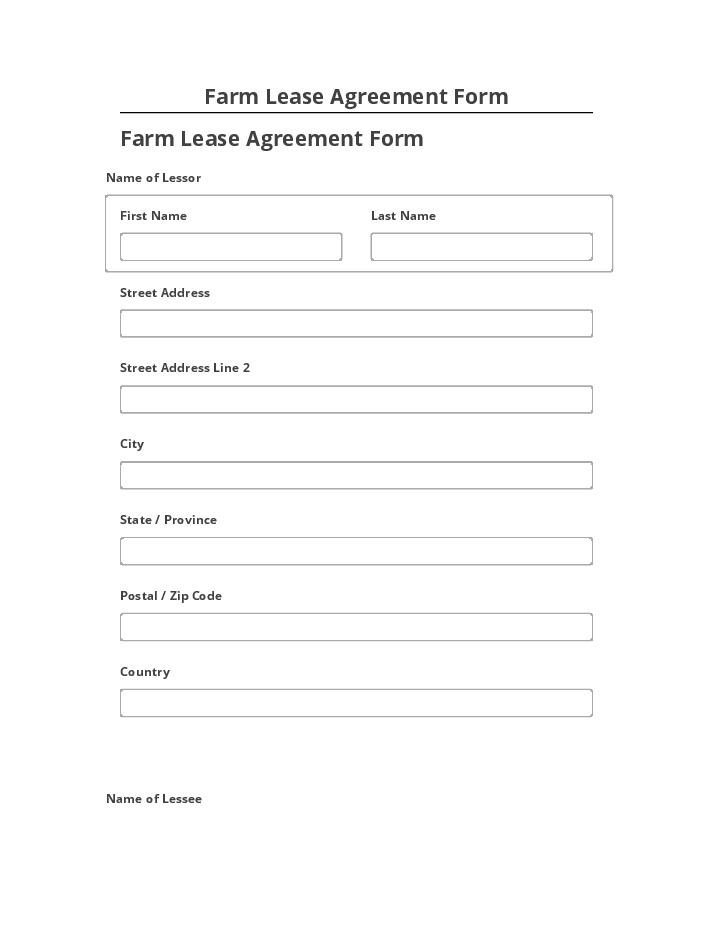 Pre-fill Farm Lease Agreement Form from Microsoft Dynamics