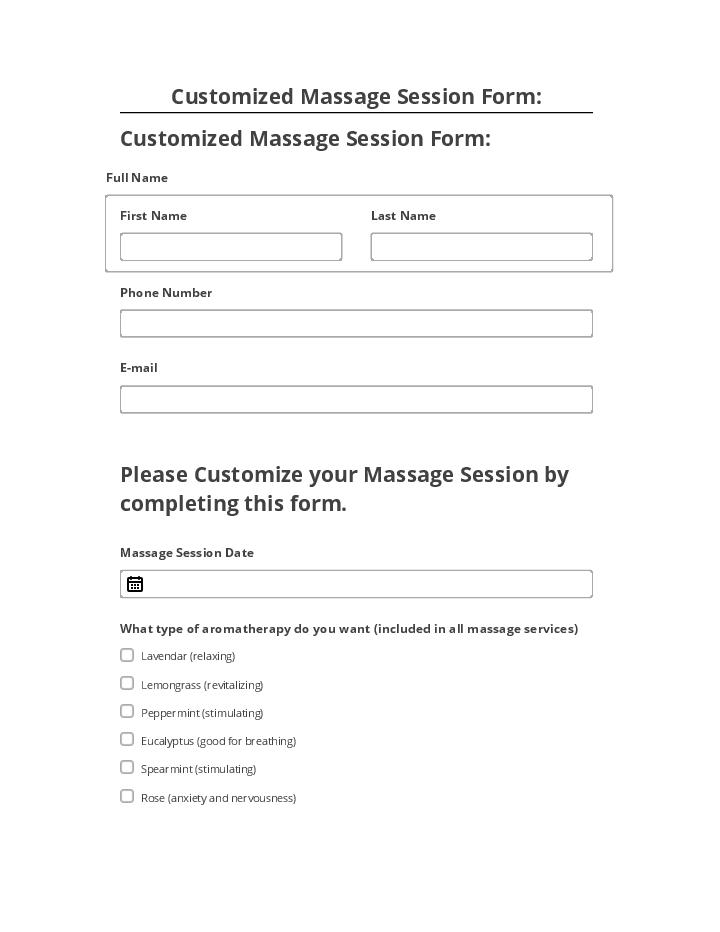 Extract Customized Massage Session Form: from Microsoft Dynamics