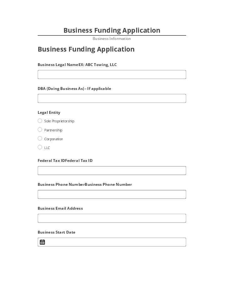 Pre-fill Business Funding Application from Netsuite