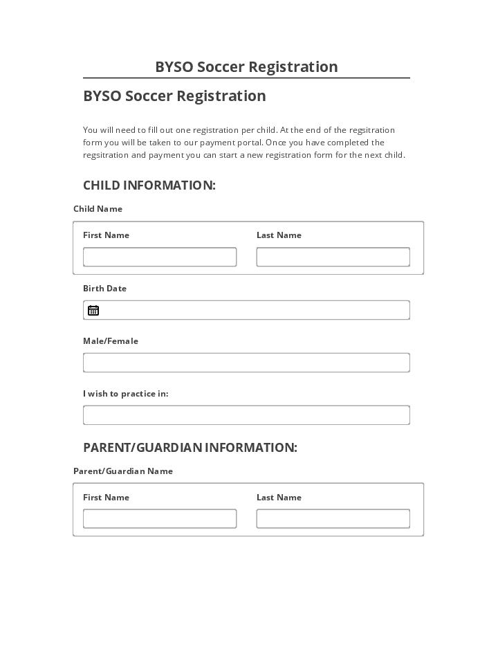 Arrange BYSO Soccer Registration in Microsoft Dynamics