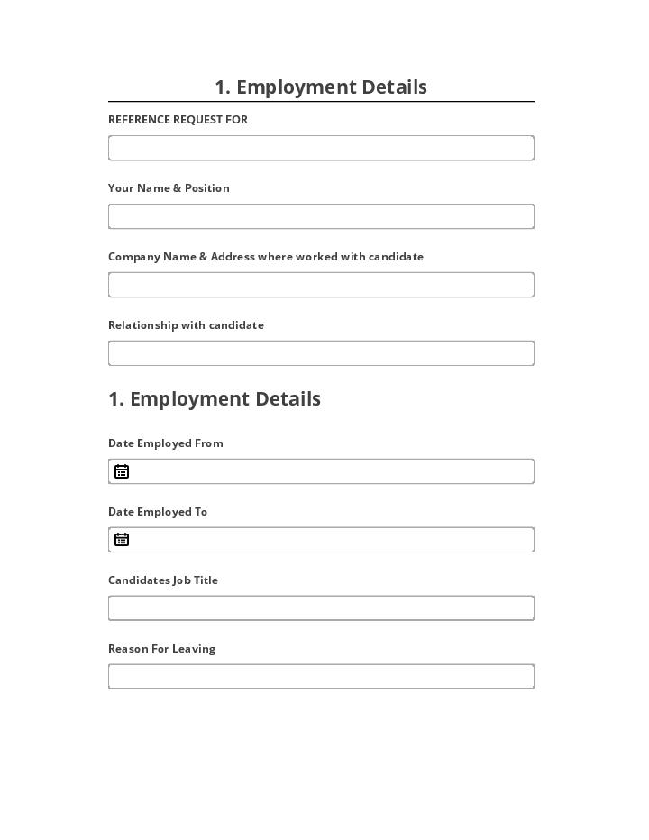 Incorporate 1. Employment Details