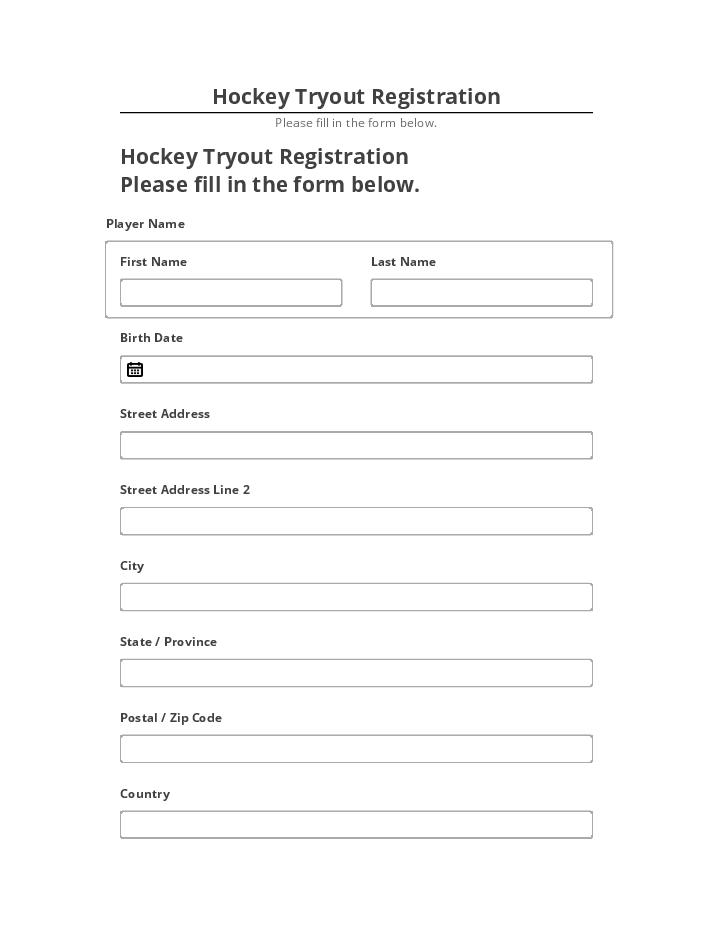 Pre-fill Hockey Tryout Registration from Netsuite