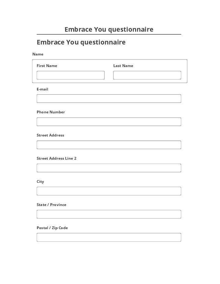 Export Embrace You questionnaire to Salesforce