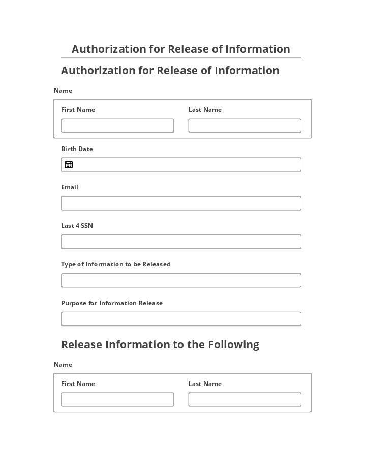 Export Authorization for Release of Information to Salesforce