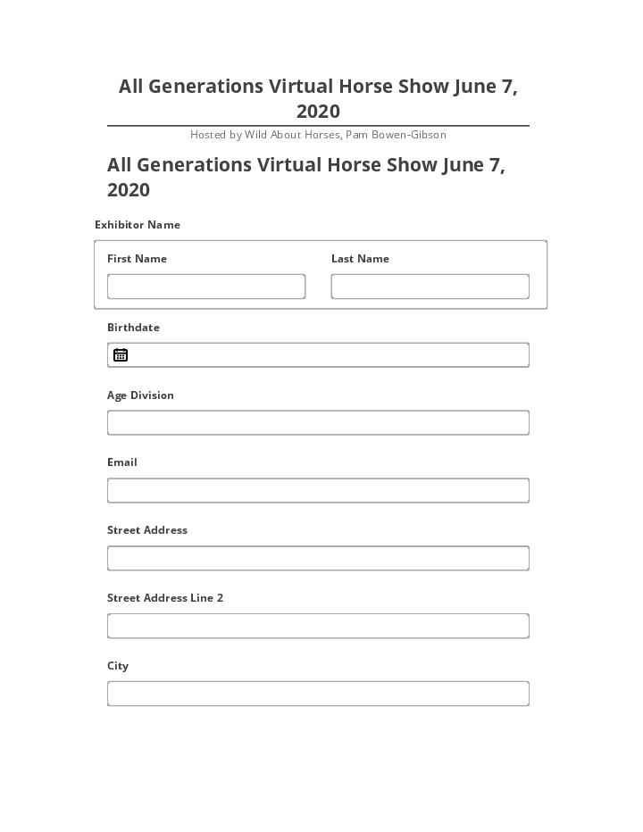 Incorporate All Generations Virtual Horse Show June 7, 2020 in Salesforce