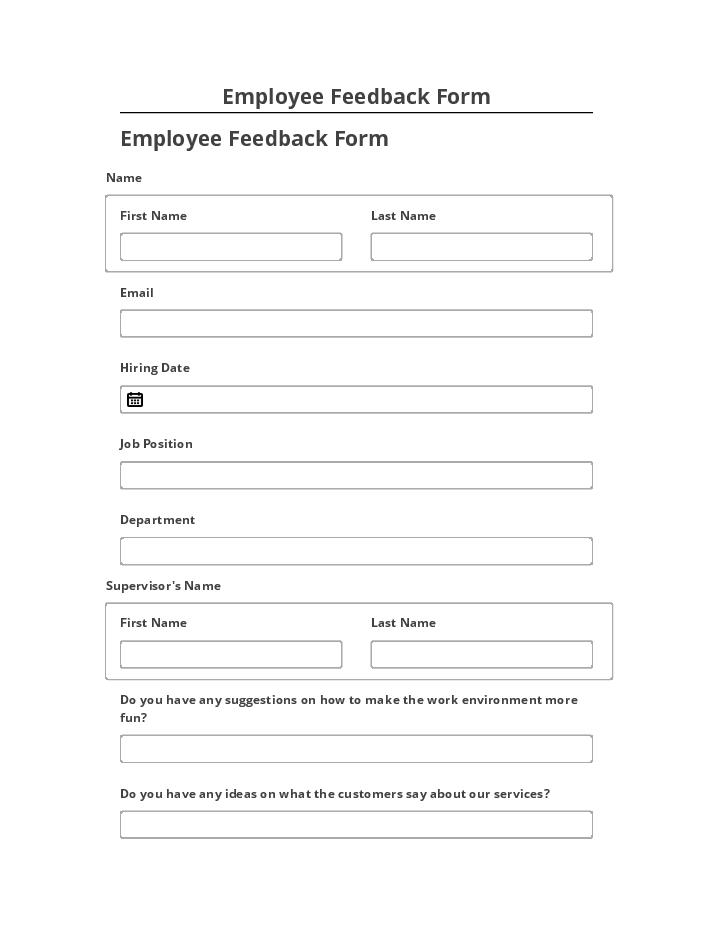 Update Employee Feedback Form from Salesforce
