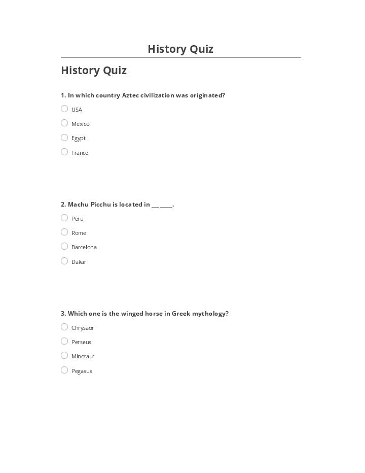 Incorporate History Quiz in Netsuite