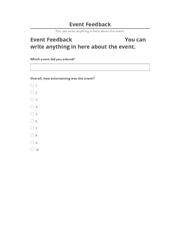 Pre-fill Event Feedback from Salesforce
