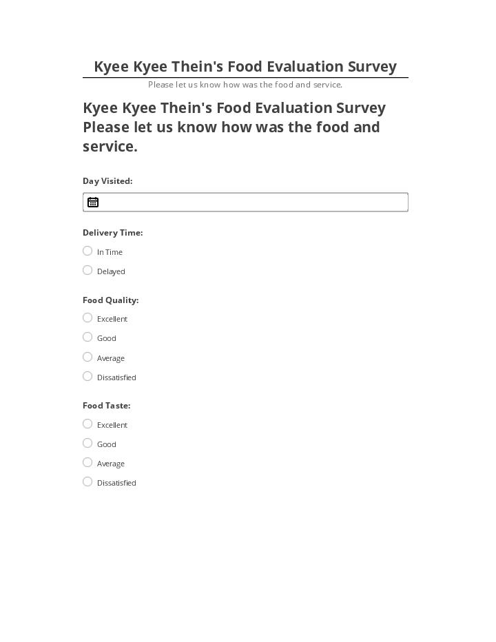 Integrate Kyee Kyee Thein's Food Evaluation Survey