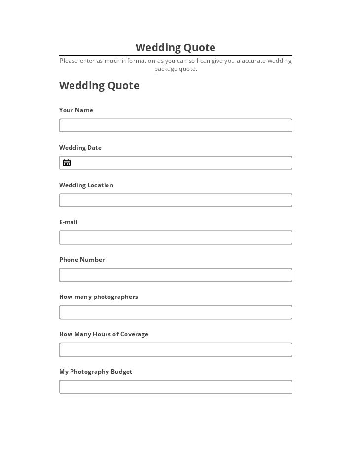 Extract Wedding Quote from Salesforce