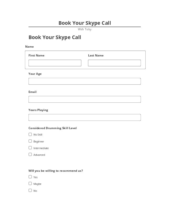 Integrate Book Your Skype Call with Netsuite