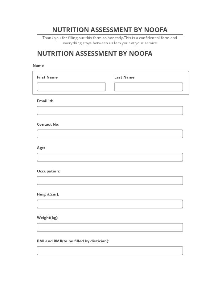 Update NUTRITION ASSESSMENT BY NOOFA from Salesforce