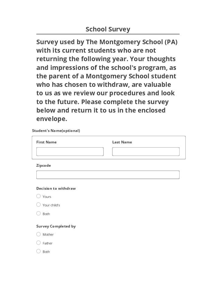 Pre-fill School Survey from Microsoft Dynamics
