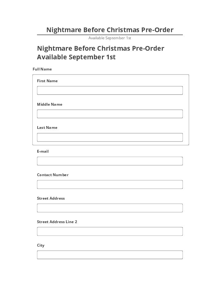 Synchronize Nightmare Before Christmas Pre-Order with Salesforce