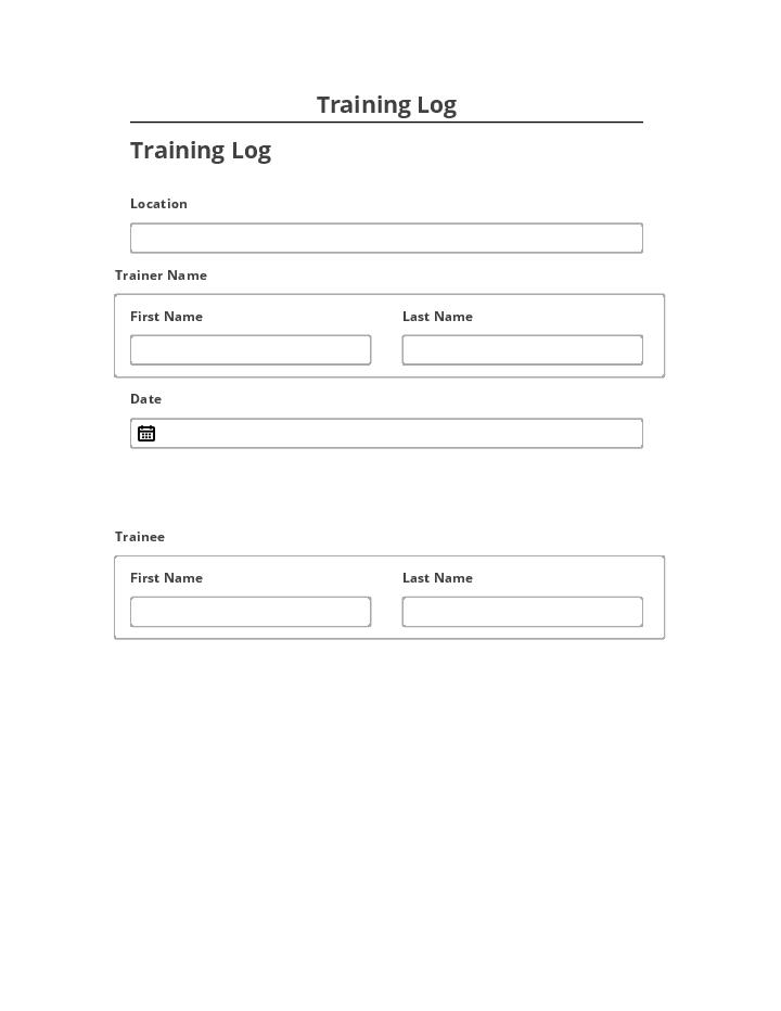 Arrange Training Log