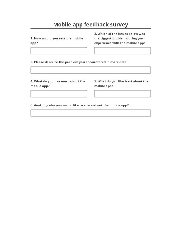 Export Mobile app feedback survey to Netsuite