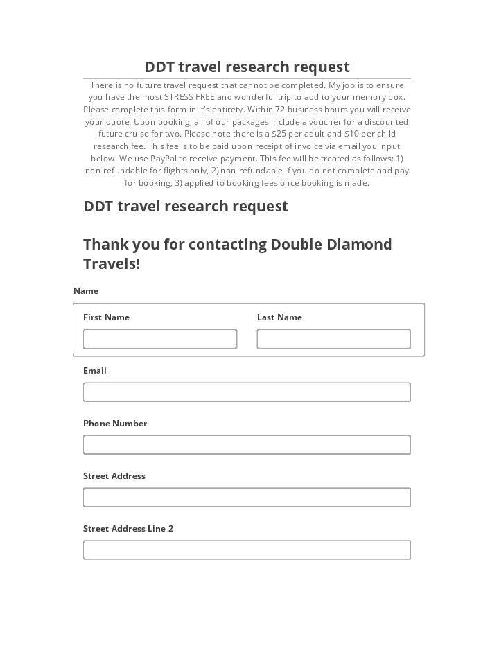 Extract DDT travel research request from Microsoft Dynamics
