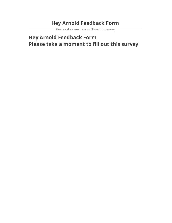 Update Hey Arnold Feedback Form from Microsoft Dynamics