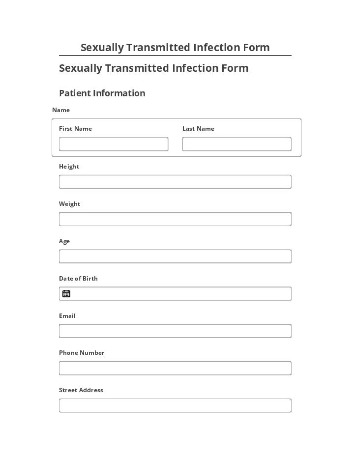 Export Sexually Transmitted Infection Form to Microsoft Dynamics