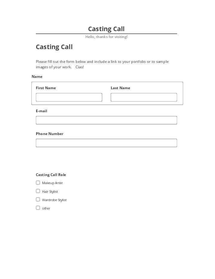 Manage Casting Call in Salesforce