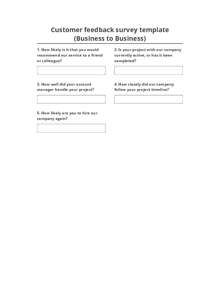 Arrange Customer feedback survey template (Business to Business) in Microsoft Dynamics