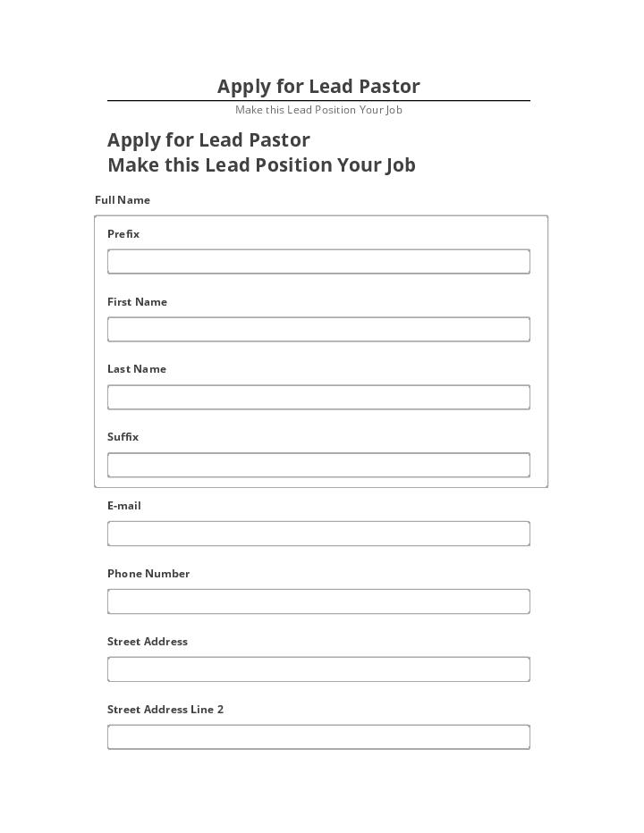 Archive Apply for Lead Pastor to Salesforce