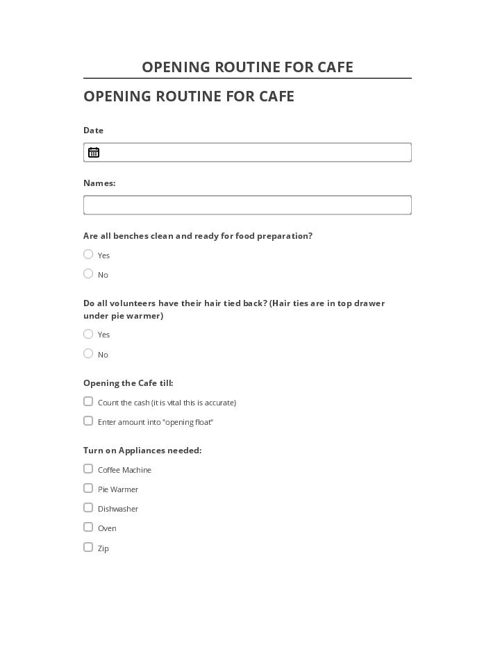 Manage OPENING ROUTINE FOR CAFE in Netsuite