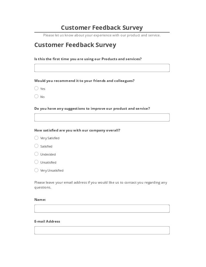 Export Customer Feedback Survey to Salesforce