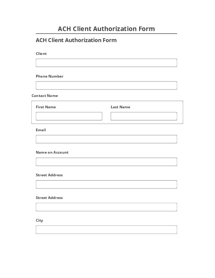 Update ACH Client Authorization Form