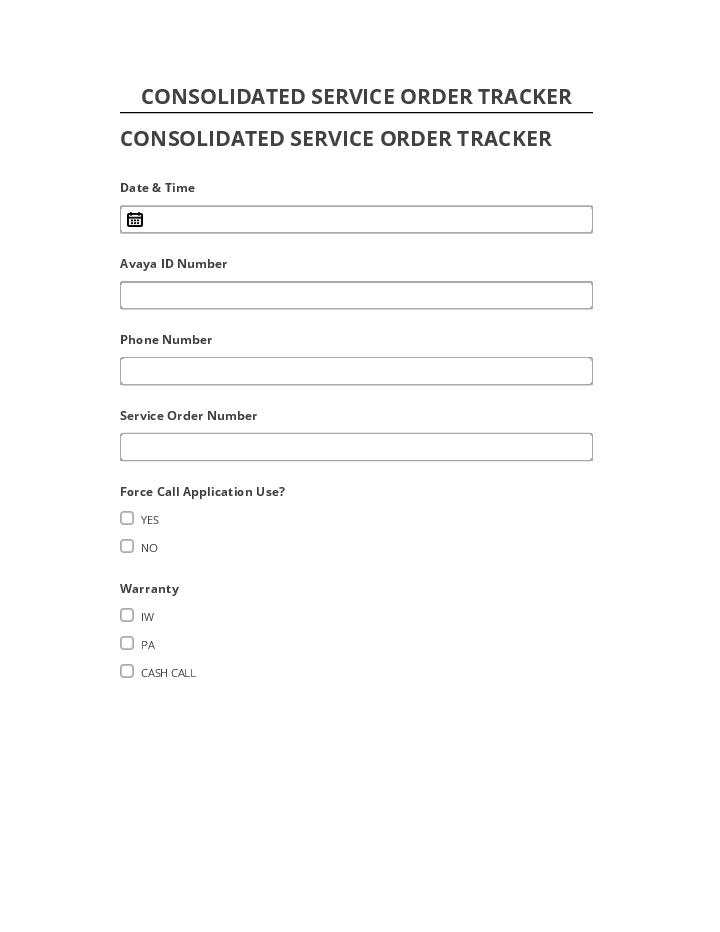 Automate CONSOLIDATED SERVICE ORDER TRACKER in Netsuite