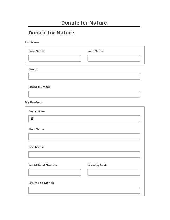 Arrange Donate for Nature in Salesforce