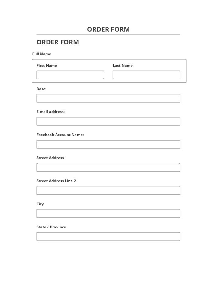 Synchronize ORDER FORM with Netsuite