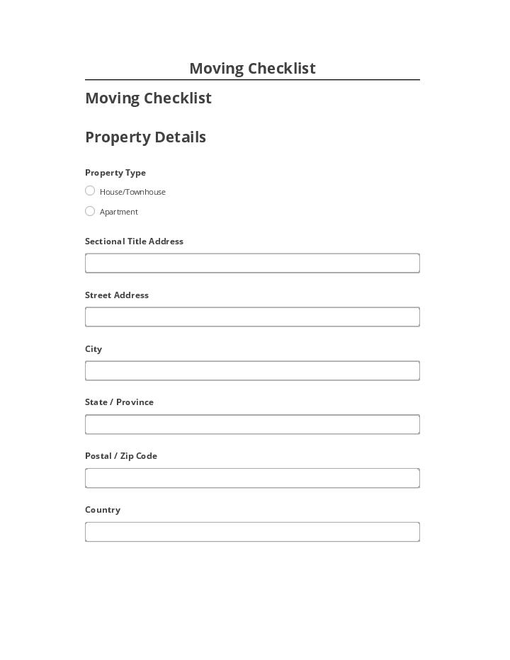 Manage Moving Checklist in Microsoft Dynamics