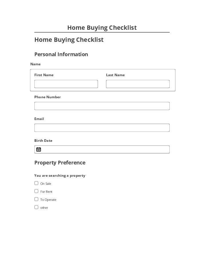 Arrange Home Buying Checklist