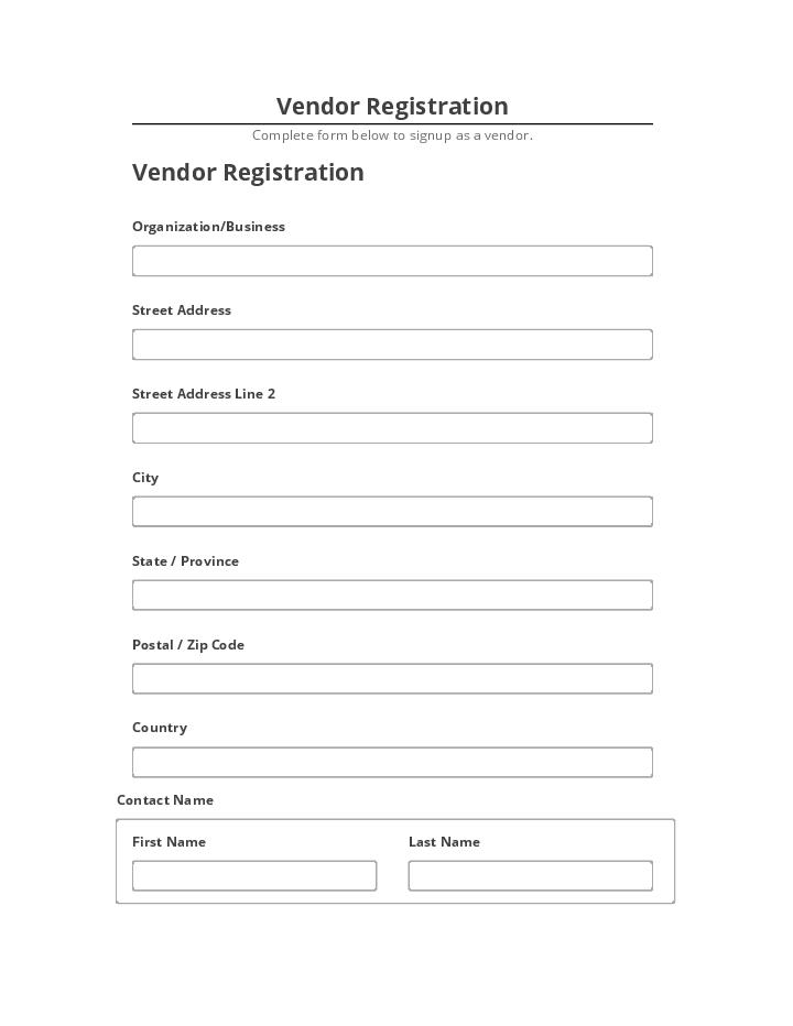 Integrate Vendor Registration