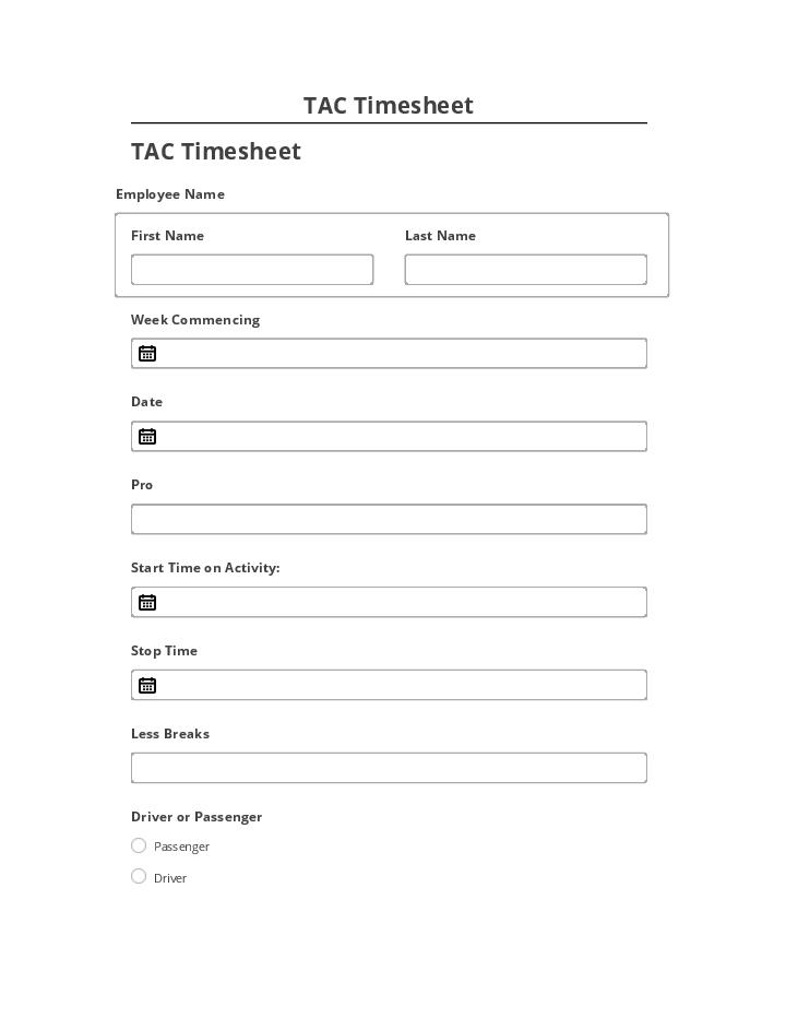 Export TAC Timesheet to Salesforce