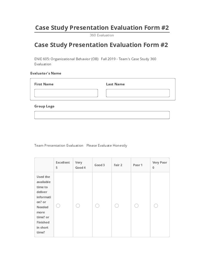 Synchronize Case Study Presentation Evaluation Form #2 with Netsuite