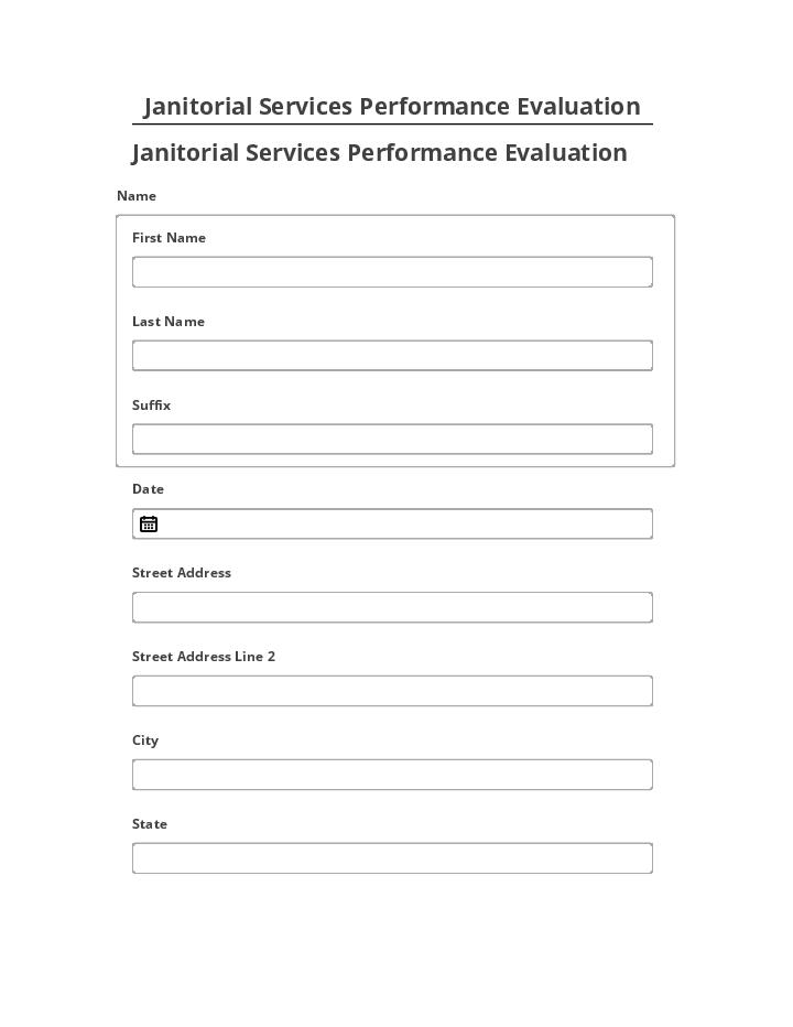Pre-fill Janitorial Services Performance Evaluation from Microsoft Dynamics