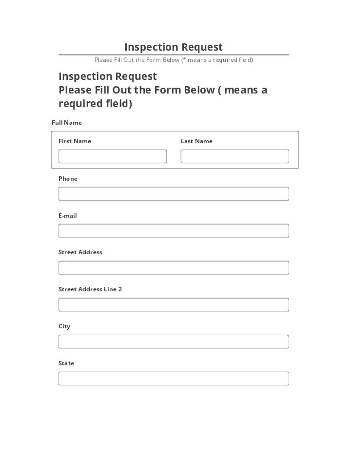 Arrange Inspection Request in Netsuite