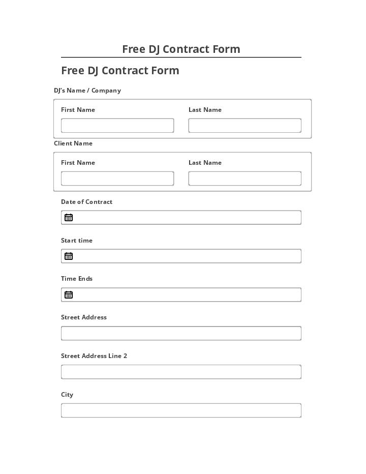 Synchronize Free DJ Contract Form with Salesforce