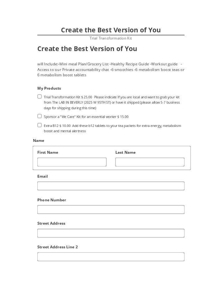 Pre-fill Create the Best Version of You from Salesforce
