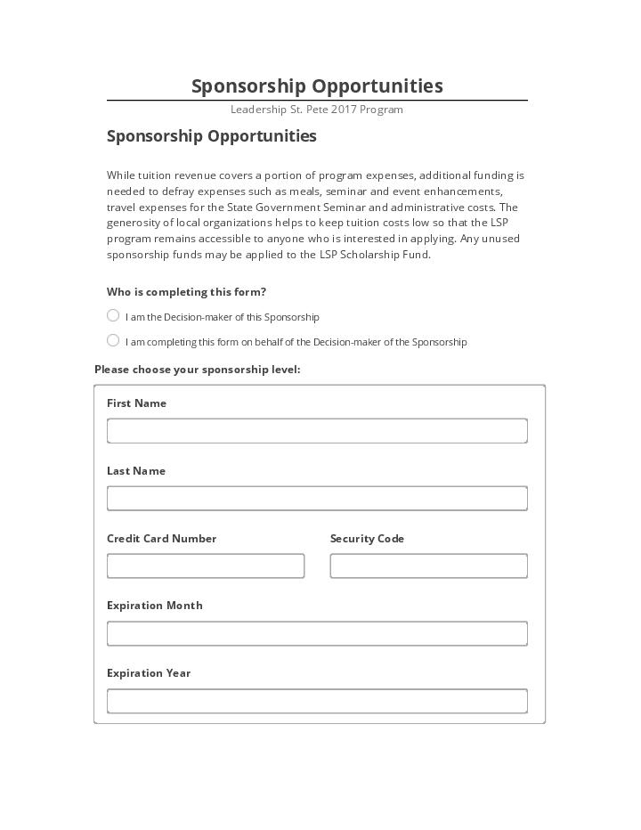 Incorporate Sponsorship Opportunities